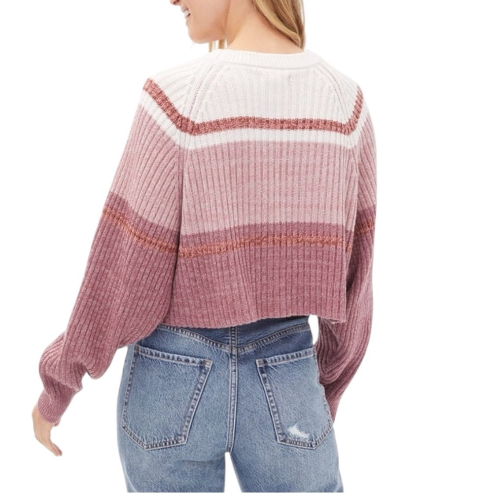 Aeropostale Blocked Stripe Cropped Crew Sweater – Size Small - Picture 2 of 8